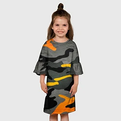 Платье клеш для девочки КАМУФЛЯЖ АРМЕЙСКИЙ, цвет: 3D-принт — фото 2