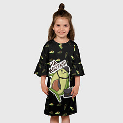 Платье клеш для девочки Авокадо, цвет: 3D-принт — фото 2