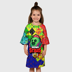 Платье клеш для девочки BRAWL STARS SPIKE, цвет: 3D-принт — фото 2