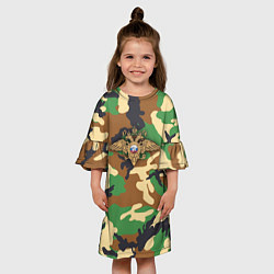 Платье клеш для девочки Камуфляж с гербом МВД, цвет: 3D-принт — фото 2