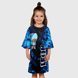 Платье клеш для девочки Brawl Stars shark, цвет: 3D-принт — фото 2