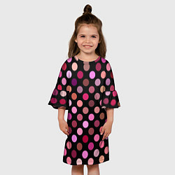 Платье клеш для девочки Горох, цвет: 3D-принт — фото 2