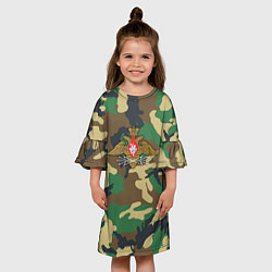 Платье клеш для девочки Камуфляж Войска связи, цвет: 3D-принт — фото 2