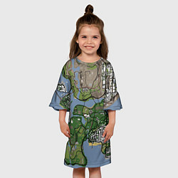 Платье клеш для девочки San andreas, цвет: 3D-принт — фото 2
