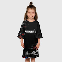 Платье клеш для девочки Metallica, цвет: 3D-принт — фото 2