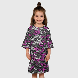 Платье клеш для девочки Именной камуфляж Даша, цвет: 3D-принт — фото 2