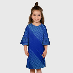 Платье клеш для девочки Линейная Абстракция, цвет: 3D-принт — фото 2