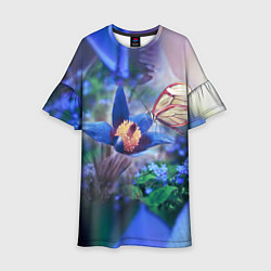 Платье клеш для девочки Бабочка, цвет: 3D-принт