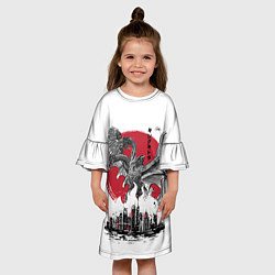 Платье клеш для девочки GODZILLA, цвет: 3D-принт — фото 2
