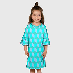 Платье клеш для девочки Кубизм, цвет: 3D-принт — фото 2