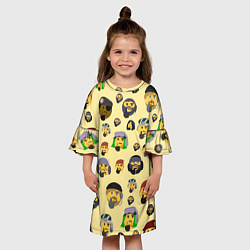 Платье клеш для девочки Thinking emoji skins, цвет: 3D-принт — фото 2