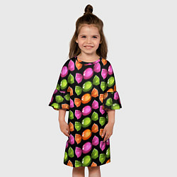 Платье клеш для девочки Конфеты, цвет: 3D-принт — фото 2