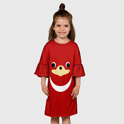 Платье клеш для девочки Knuckles, цвет: 3D-принт — фото 2
