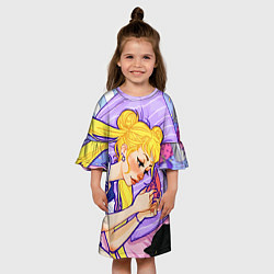 Платье клеш для девочки СЕЙЛОР МУН, цвет: 3D-принт — фото 2