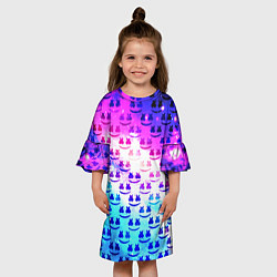 Платье клеш для девочки MARSMELLO SPACE, цвет: 3D-принт — фото 2