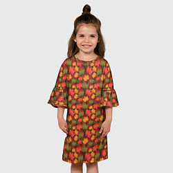 Платье клеш для девочки Maple leaves, цвет: 3D-принт — фото 2