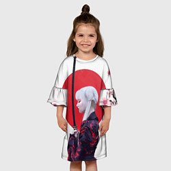 Платье клеш для девочки Самурай, цвет: 3D-принт — фото 2
