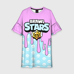Платье клеш для девочки BRAWL STARS, цвет: 3D-принт