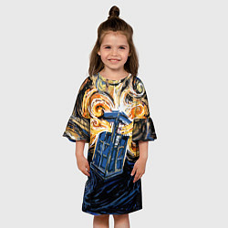 Платье клеш для девочки Van Gogh Tardis, цвет: 3D-принт — фото 2