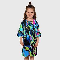 Платье клеш для девочки Кислотность, цвет: 3D-принт — фото 2