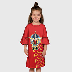 Платье клеш для девочки Save the day, цвет: 3D-принт — фото 2
