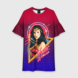 Платье клеш для девочки Wonder Woman цвета 3D-принт — фото 1