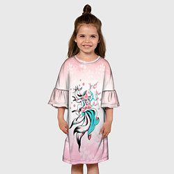 Платье клеш для девочки ЛИСА И САКУРА, цвет: 3D-принт — фото 2