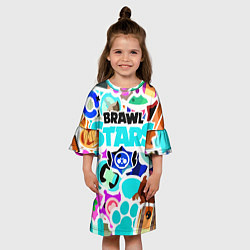Платье клеш для девочки БРАВЛ СТАРС, цвет: 3D-принт — фото 2