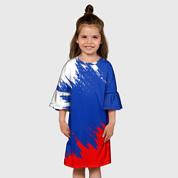 Платье клеш для девочки РОССИЯ ТРИКОЛОР, цвет: 3D-принт — фото 2