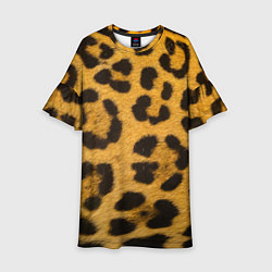 Платье клеш для девочки Леопард, цвет: 3D-принт