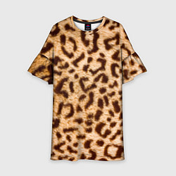 Платье клеш для девочки Леопард, цвет: 3D-принт