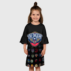 Платье клеш для девочки New Orleans Pelicans 1, цвет: 3D-принт — фото 2