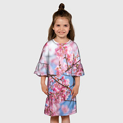 Платье клеш для девочки Ветки Сакуры, цвет: 3D-принт — фото 2