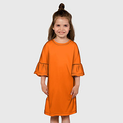 Платье клеш для девочки Цвет апельсиновая корка, цвет: 3D-принт — фото 2
