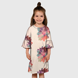 Платье клеш для девочки Цветочный арт, цвет: 3D-принт — фото 2