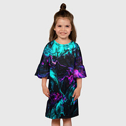 Платье клеш для девочки ABSTRACT, цвет: 3D-принт — фото 2