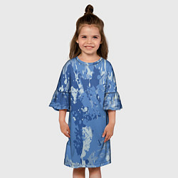 Платье клеш для девочки КАМУФЛЯЖ BLUE, цвет: 3D-принт — фото 2