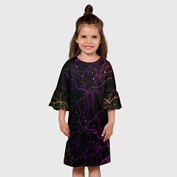 Платье клеш для девочки Молнии, цвет: 3D-принт — фото 2