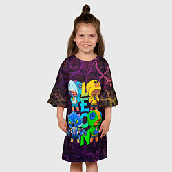 Платье клеш для девочки Brawl Stars Leon Quattro, цвет: 3D-принт — фото 2