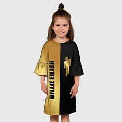 Платье клеш для девочки Billie Eilish Gold, цвет: 3D-принт — фото 2