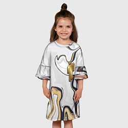Платье клеш для девочки Billie Eilish Gold, цвет: 3D-принт — фото 2