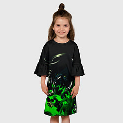 Платье клеш для девочки VALORANT VIPER, цвет: 3D-принт — фото 2