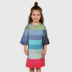Платье клеш для девочки ТЕКСТУРА ЛИНИИ, цвет: 3D-принт — фото 2