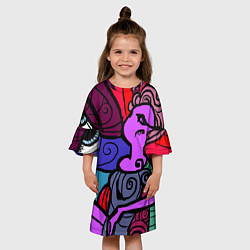 Платье клеш для девочки Девушка, цвет: 3D-принт — фото 2