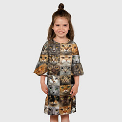 Платье клеш для девочки КОТОПАТТЕРН, цвет: 3D-принт — фото 2