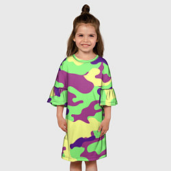 Платье клеш для девочки Камуфляж, цвет: 3D-принт — фото 2