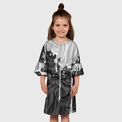 Платье клеш для девочки Грязная Бумага, цвет: 3D-принт — фото 2