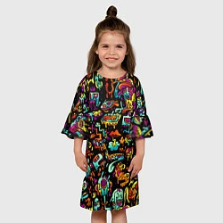 Платье клеш для девочки Zombi Slime, цвет: 3D-принт — фото 2