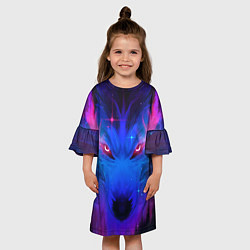 Платье клеш для девочки КОСМИЧЕСКИЙ ВОЛК D, цвет: 3D-принт — фото 2