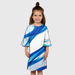 Платье клеш для девочки STRIPES BLUE, цвет: 3D-принт — фото 2